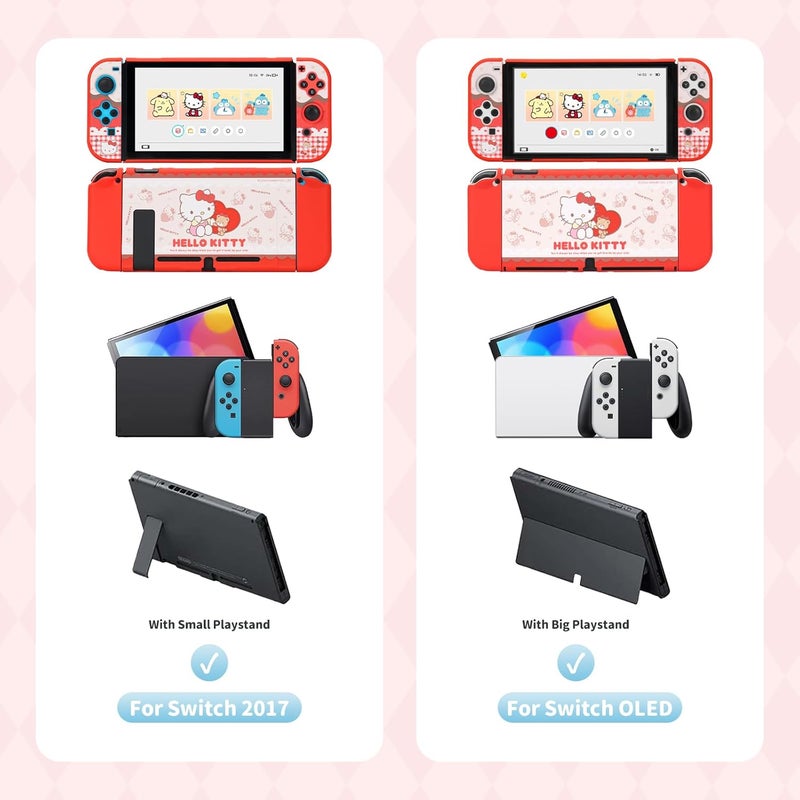 Kuitmor Protective Shell Kawaii Cartoon Dockable Case for Switch,Anti-Scratch and Shock-Absorption Design Cover Skin - HLK (for Switch 2017) - Image 2
